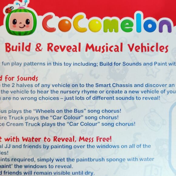 CoComelon Build & Reveal Musical Vehicles School Bus Fire Engine Ice Cream Truck - Picture 12 of 16